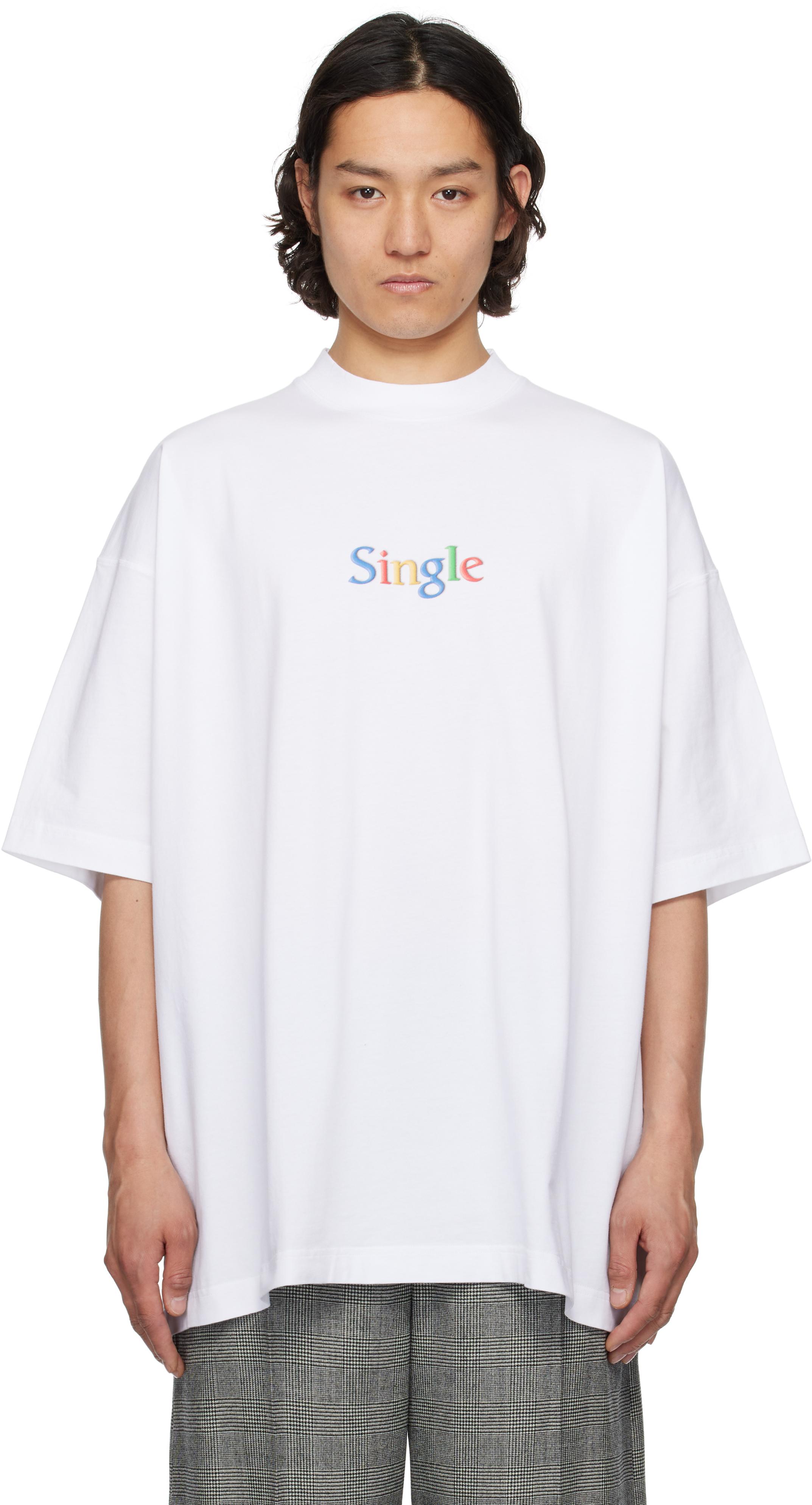 国内発送☆VETEMENTS☆SINGLE OVERSIZED T-SHIRT/WHITE Vetements 'Single' Oversized T-Shirt in White for Men | Lyst