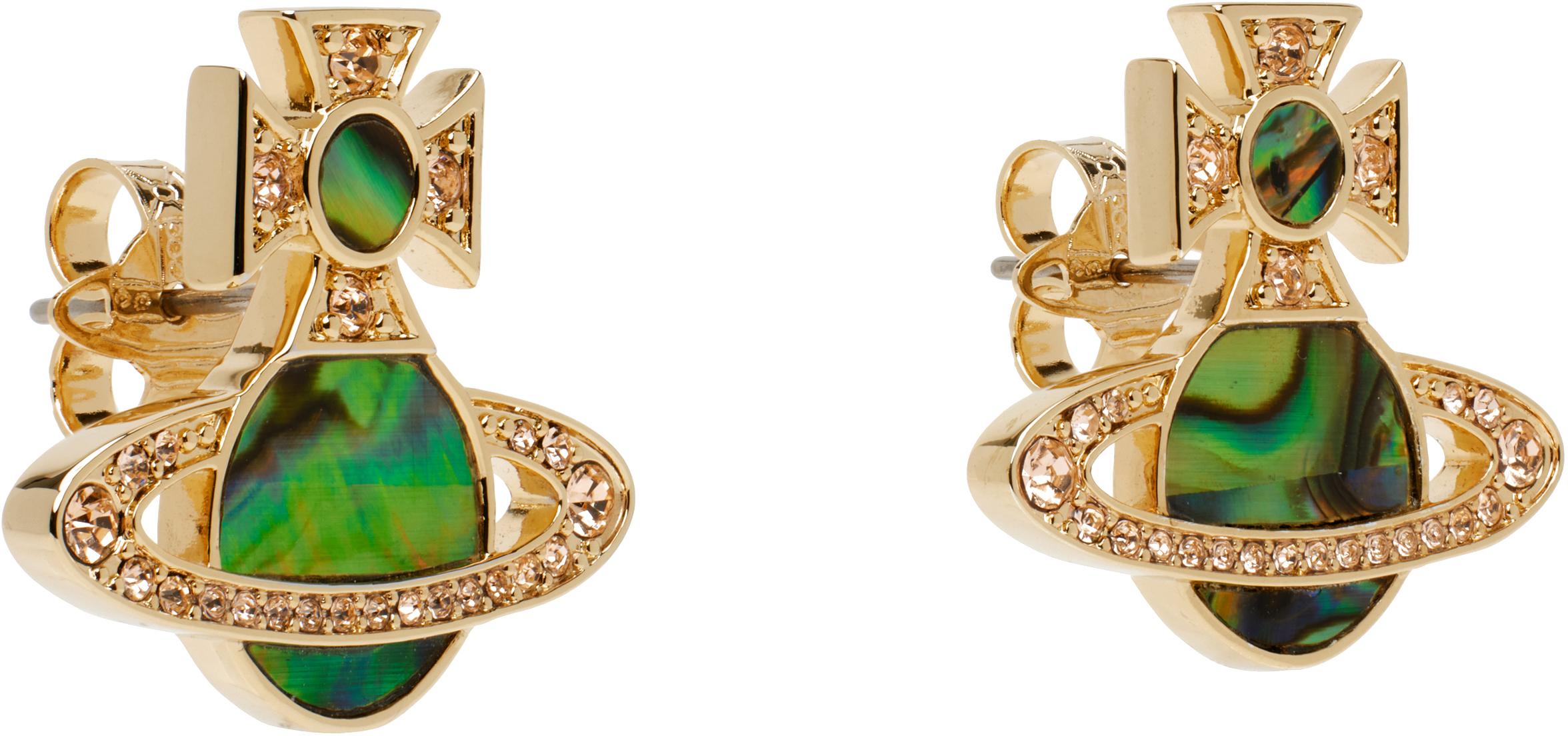 Vivienne Westwood｜ (RINA EARRINGS (6201036D 02P618)) Vivienne Westwood Rina Earrings - Platinum / Violet Crystal