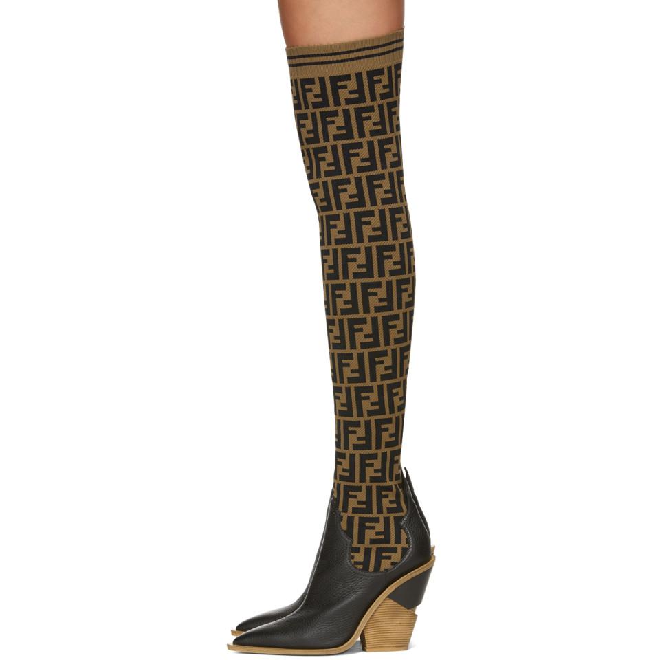 fendi over the knee sock boots