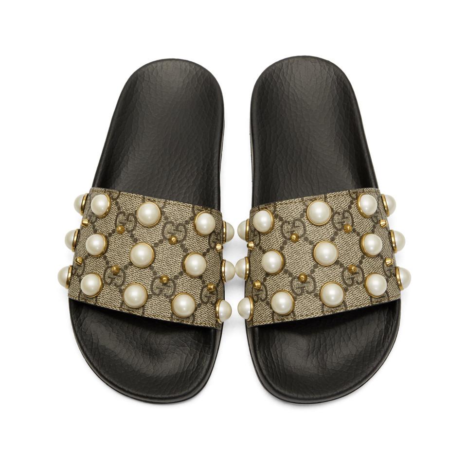 gucci flip flops with pearls - Entrega 