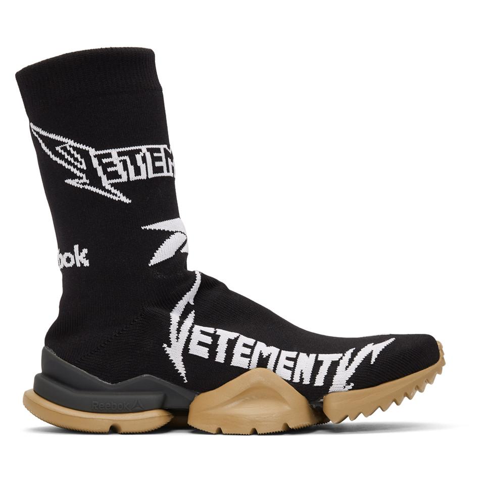 Vetements X Reebok Classic Sock Sneakers in Black & White (Black) - Lyst