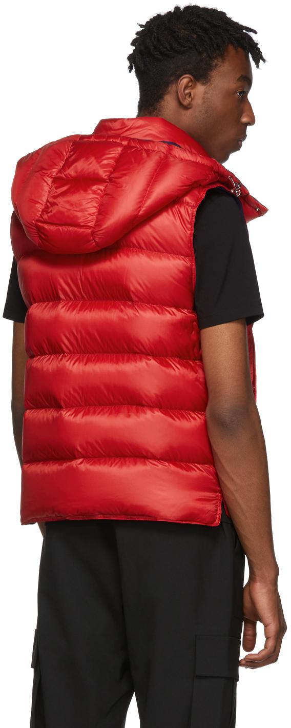 Moncler Red Down Billecart Vest - 455 Red - Size: 1