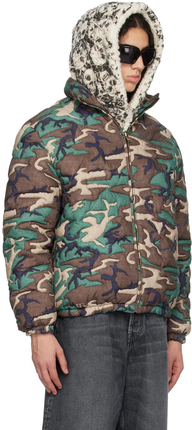 ERL カモフラージュ パデッドジャケット down jacket メンズ ERL グリーン 迷彩 ダウンジャケット ブラック | Lyst