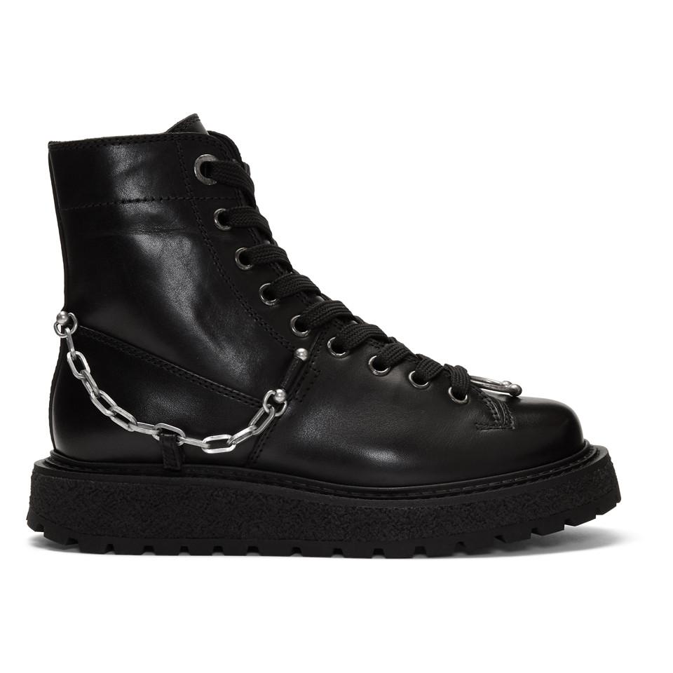 Neil Barrett Black Punk Chain Gorilla Boots for Men | Lyst Canada