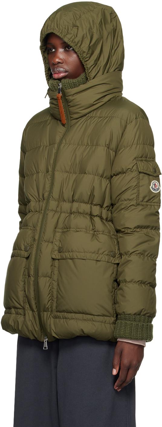 【関税込み】Moncler グリーン Baux ショート ダウンジャケット Moncler - Baux Olive Green Down Jacket | Mitchell Stores