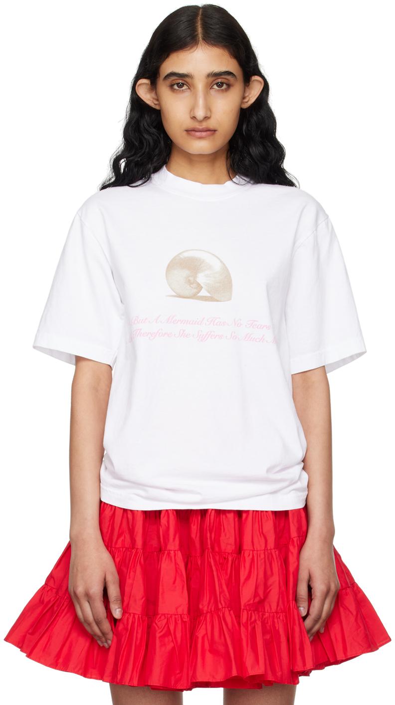 【関税込み】Sandy Liang ホワイト Chouchou Tシャツ CHOUCHOU TEE – SANDY LIANG