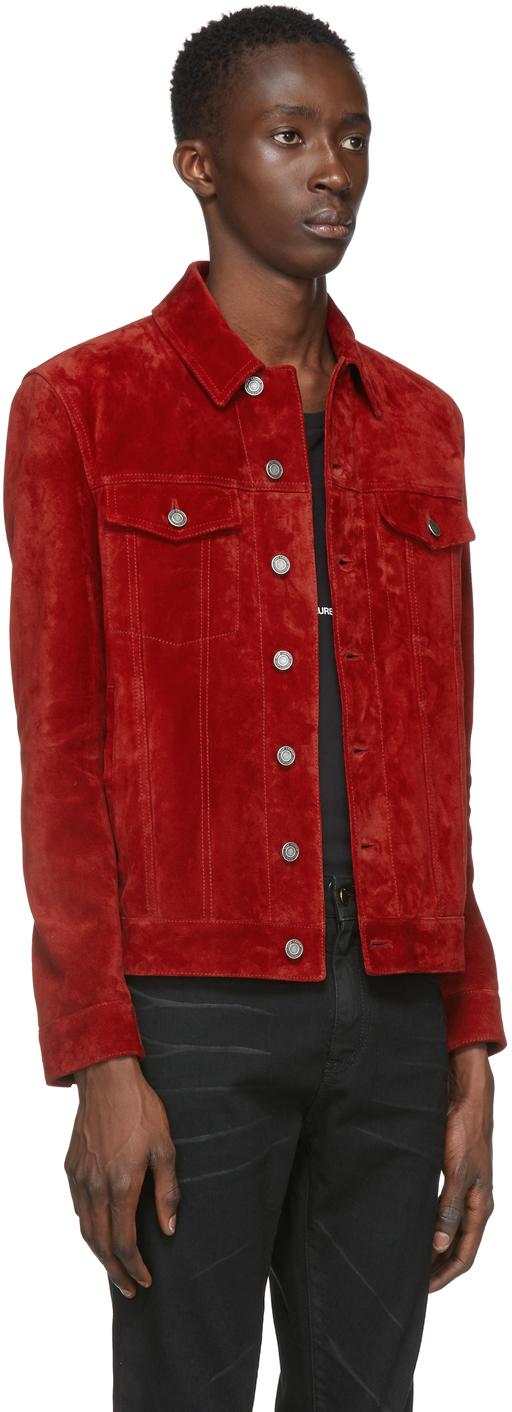 Red suede coat new arrivals