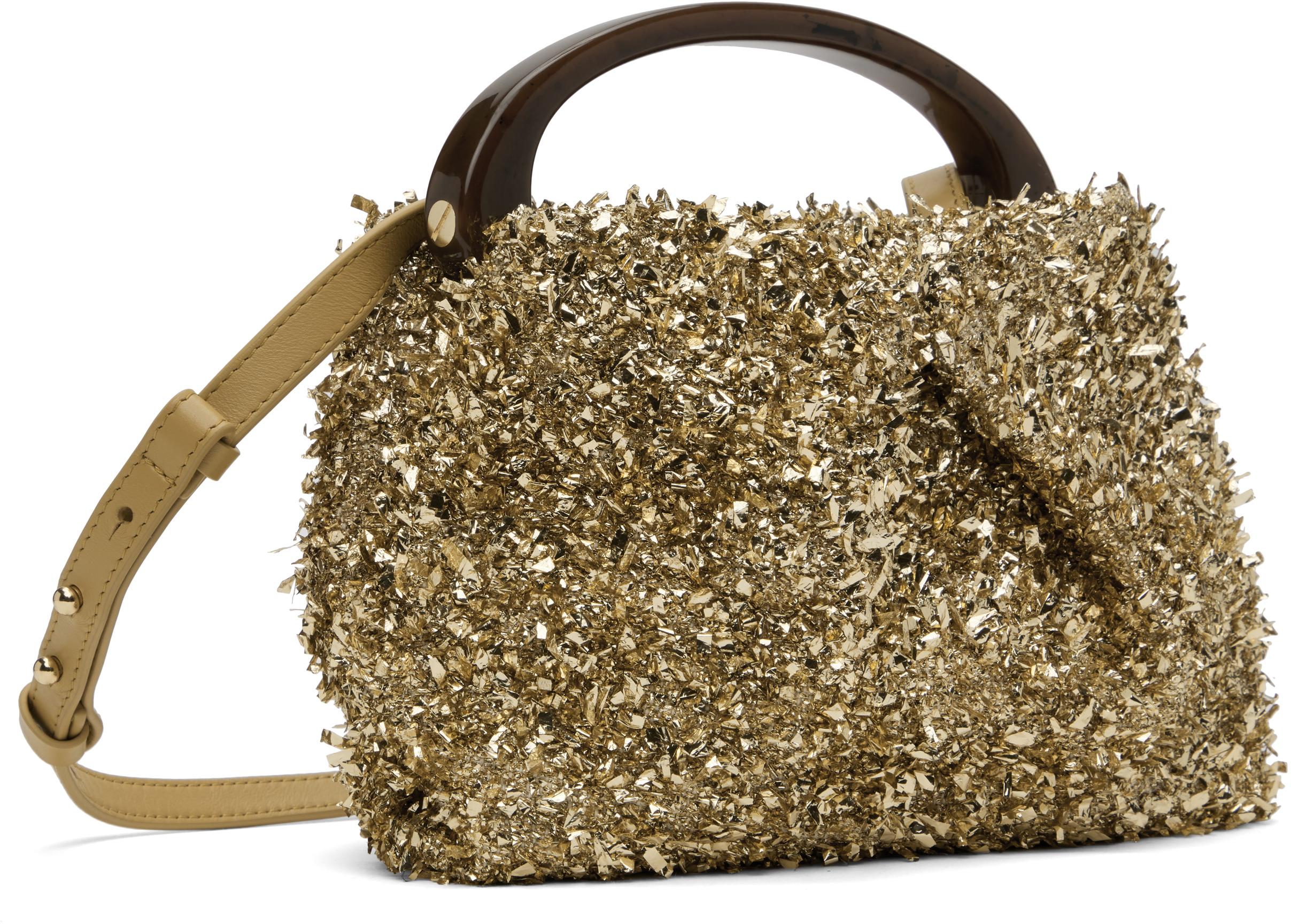 Dries Van Noten レディース メタリック ゴールド ミニ エンべ