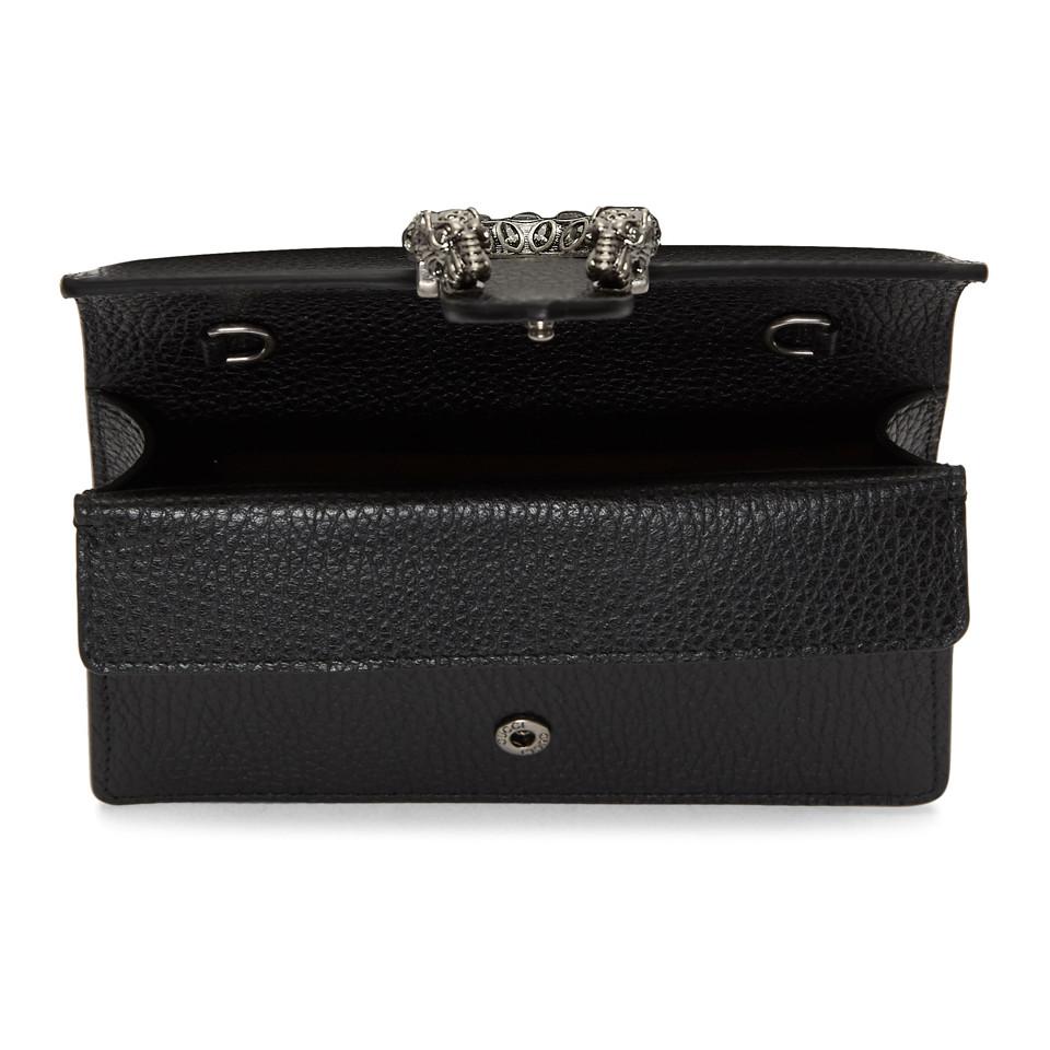 Gucci Leather Black Velvet Super Mini Dionysus Bag - Lyst