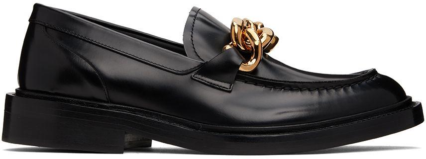 Versace Black Curb Chain Loafers for Men | Lyst
