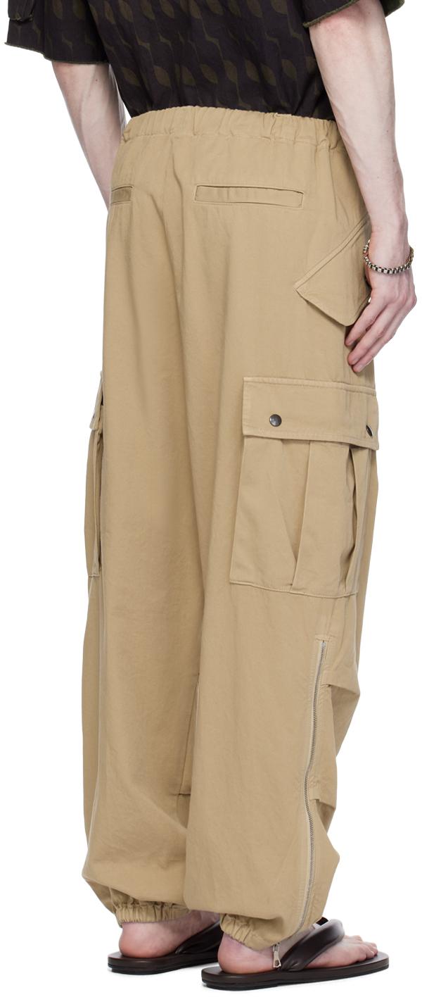 Dries Van Noten メンズ ナチュラル ドローストリング カーゴパンツ  