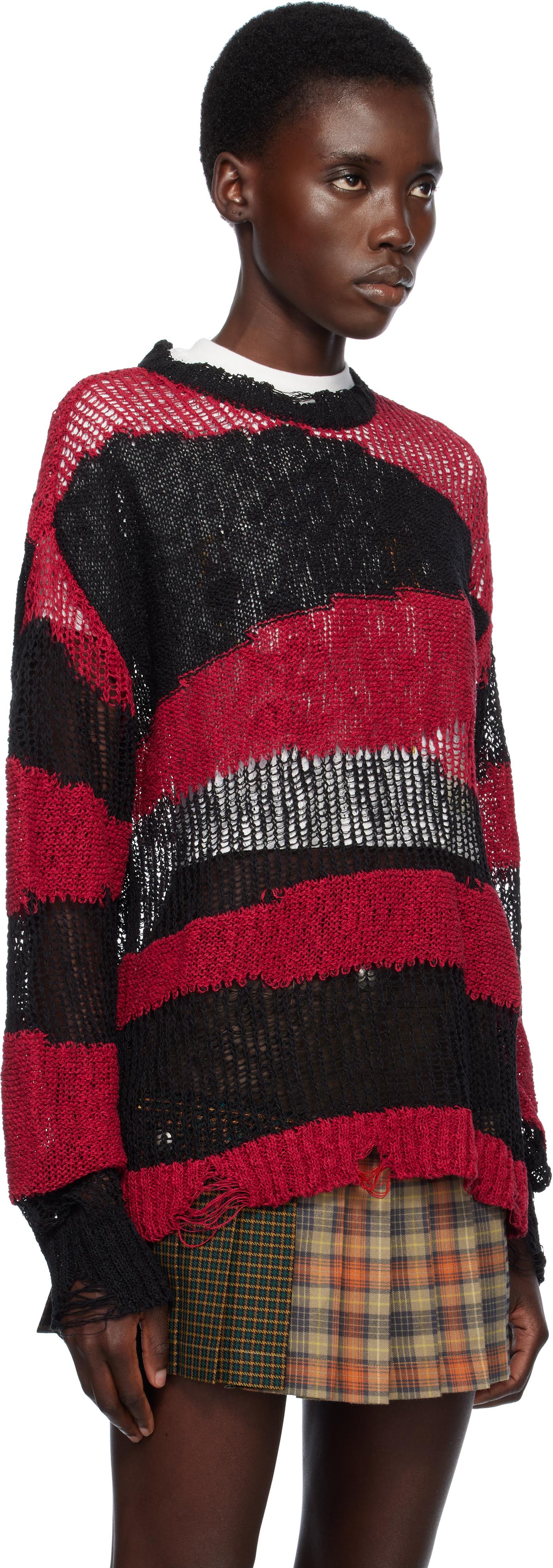 ANDERSSON BELL Stripe Crew-Neck Sweater in Red | Lyst
