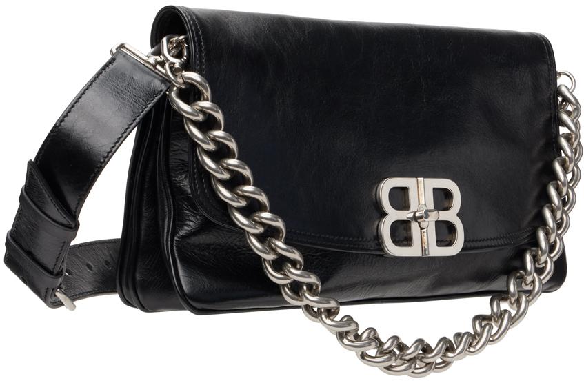 Balenciaga Medium Bb Soft Flap Bag in Black | Lyst