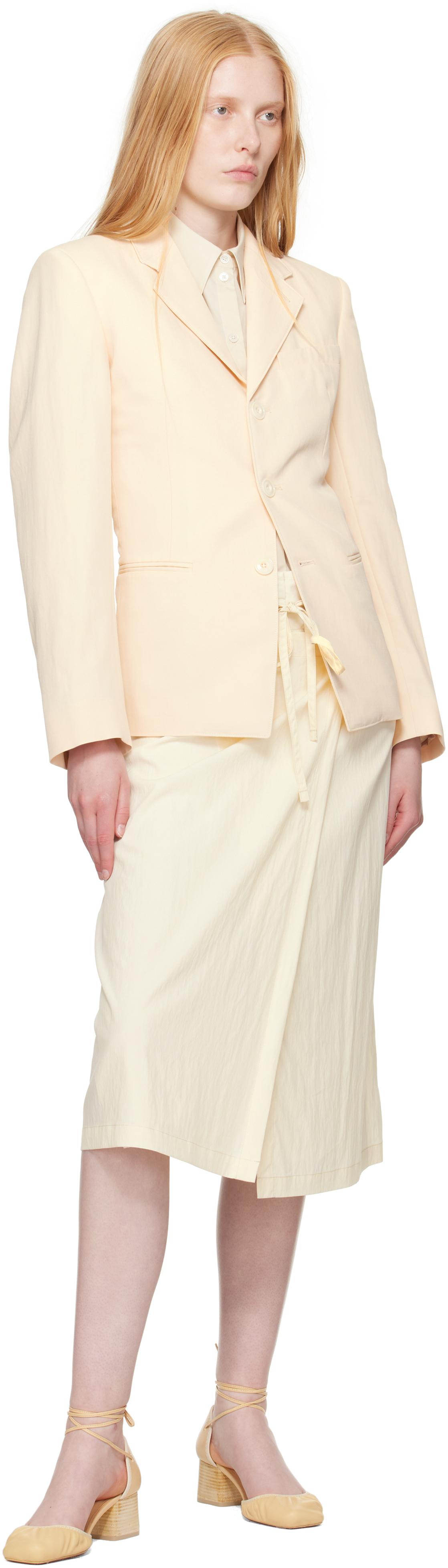 【関税込み】LEMAIRE オフホワイト フィット シングルジャケット LEMAIRE シングルジャケット | ホワイト | FARFETCH JP