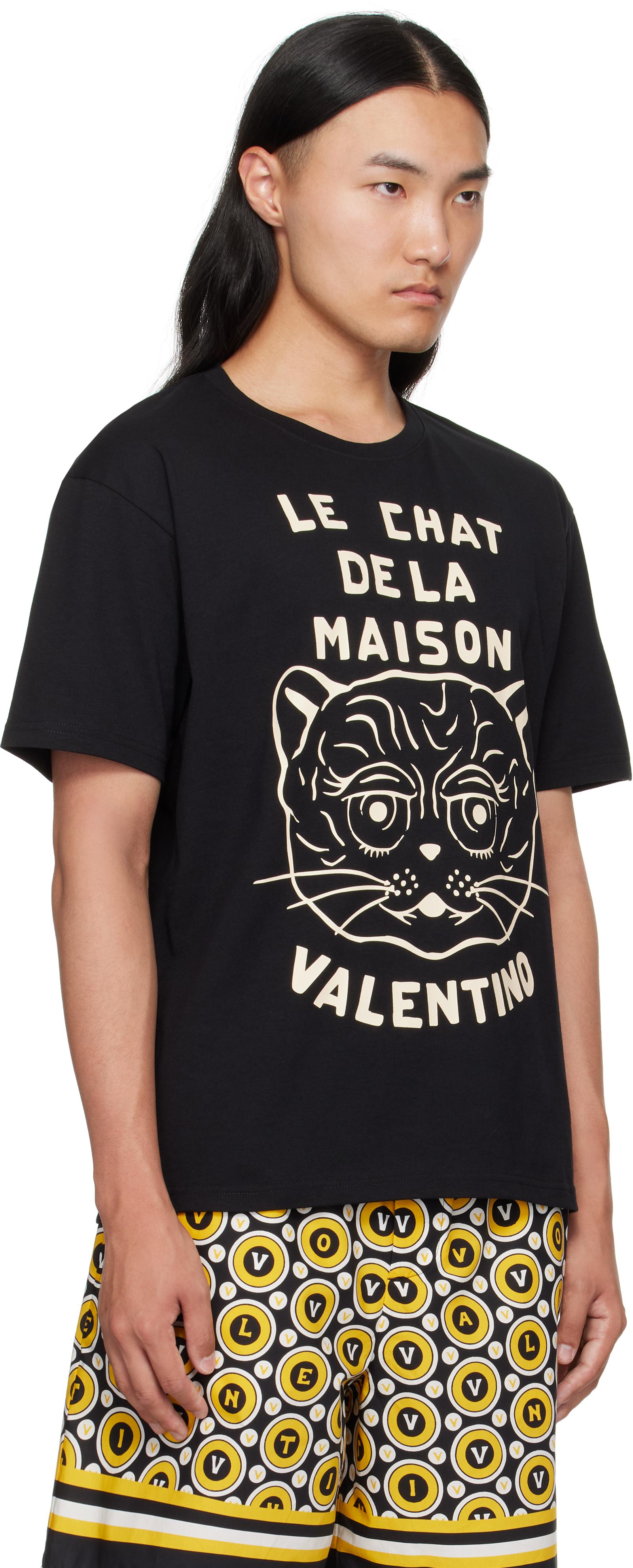 Tシャツ・カットソー VALENTINO Le Chat de la Maison cotton T-shirt Nero Le Chat de la Maison cotton T-shirt VALENTINO - Nugnes1920
