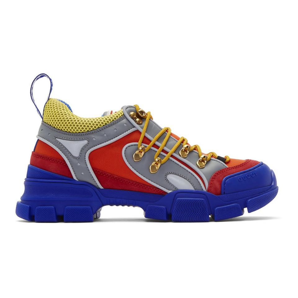 Tog Marty Fielding Arbejdsgiver Gucci Orange And Blue Flashtrek Sneakers for Men | Lyst