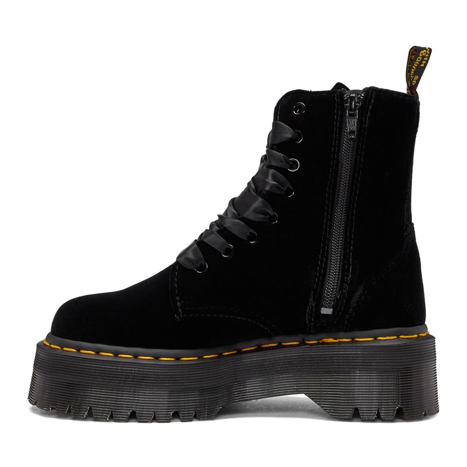 Black Velvet Jadon Platform Boots 