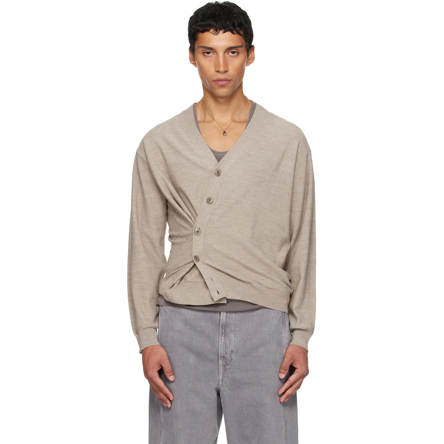 Lemaire Relaxed Twisted Cardigan in Black for Men | Lyst