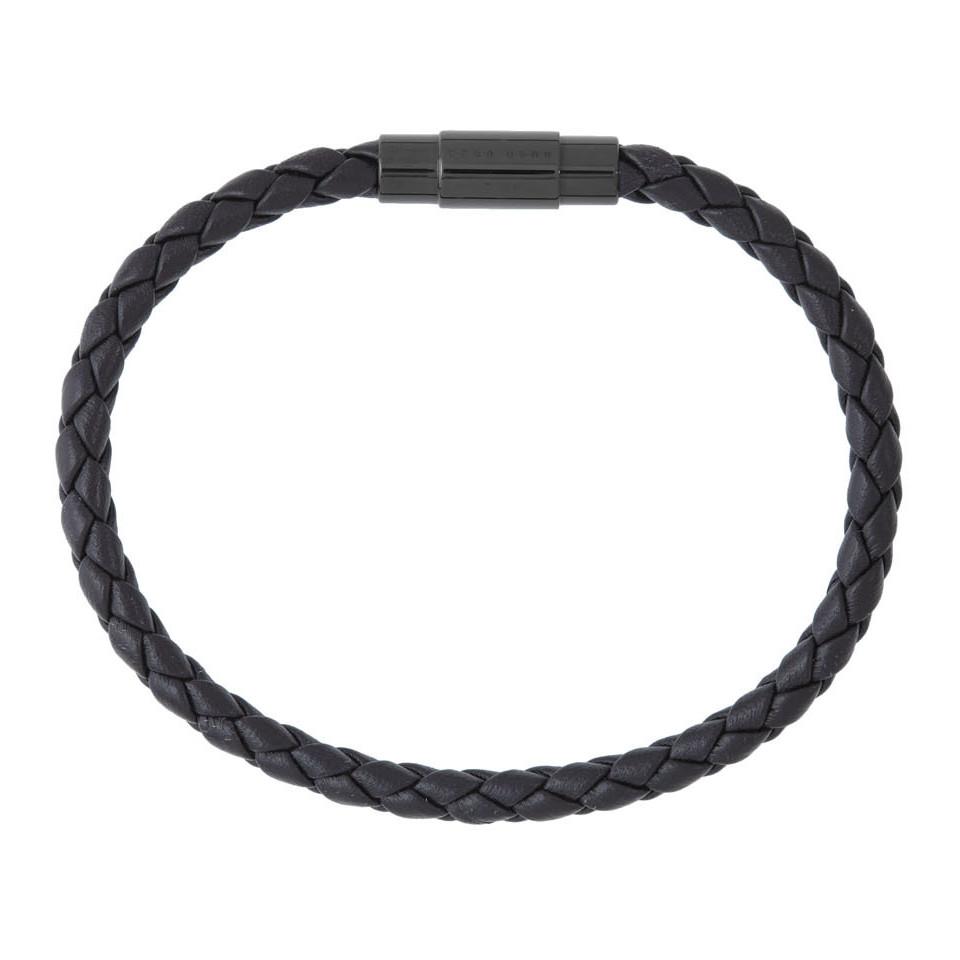 BOSS by Hugo Boss Black Leather Blaine Bracelet for Men Lyst