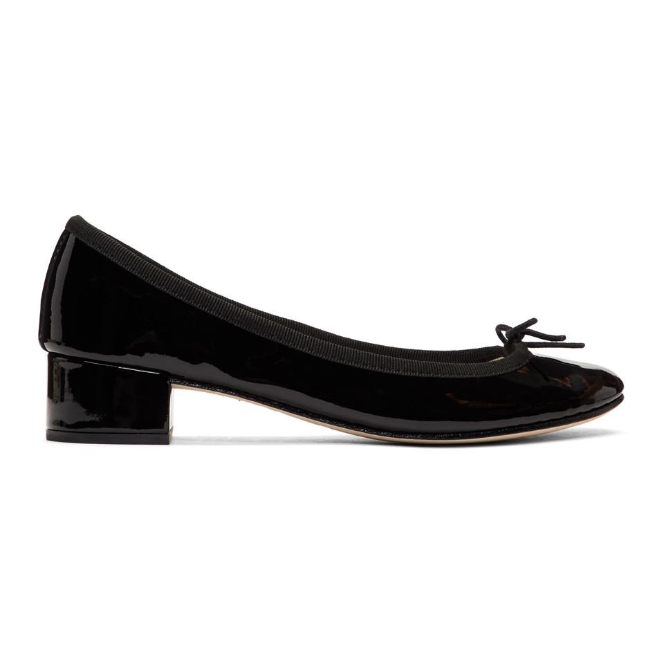 Repetto Black Patent Camille Ballerina Heels Lyst