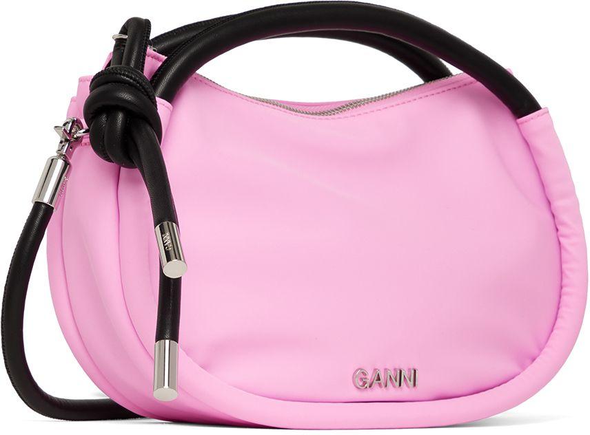Ganni Mini Knot Bag in Pink | Lyst