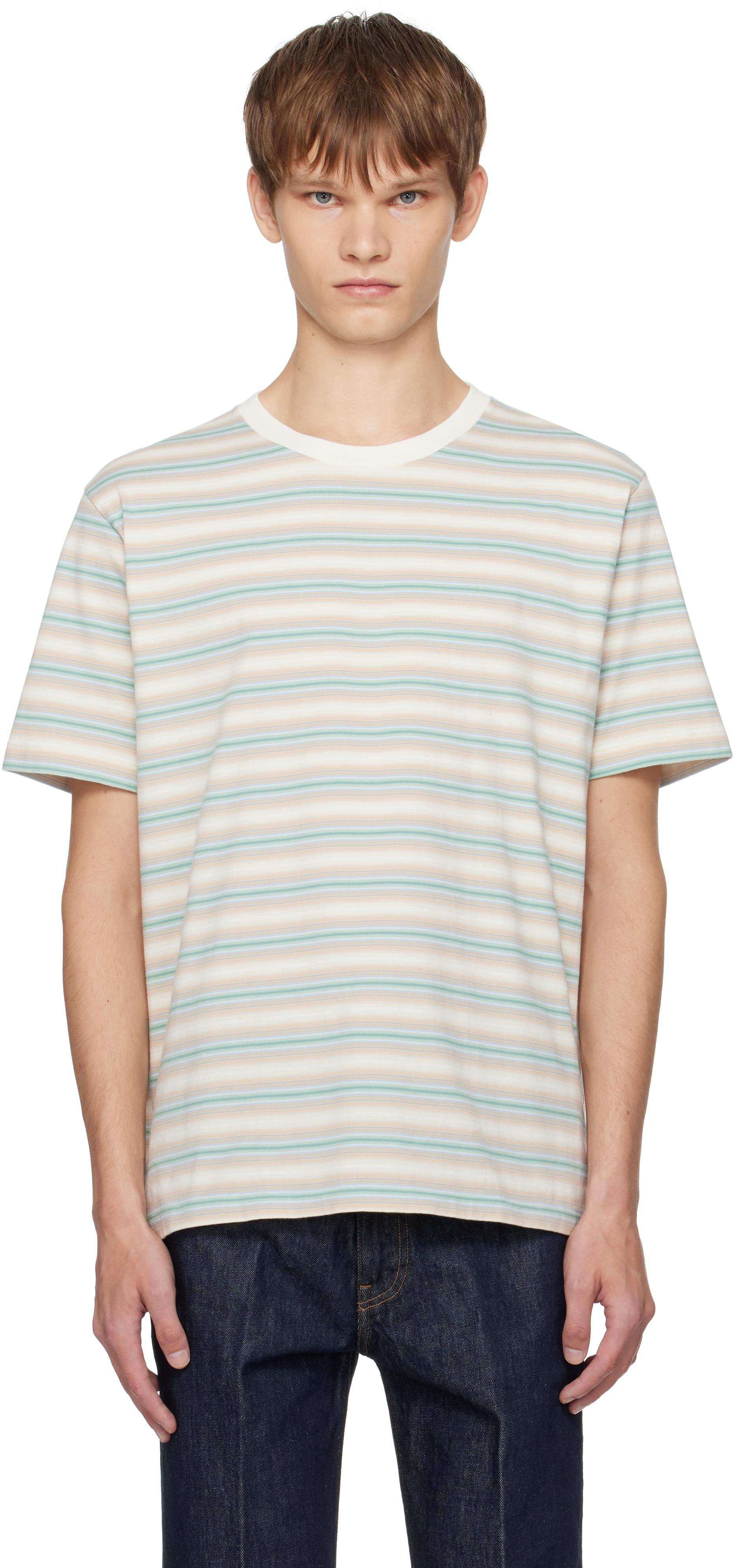 AURALEE Gradient Stripe Jersey T-Shirt in Black for Men | Lyst