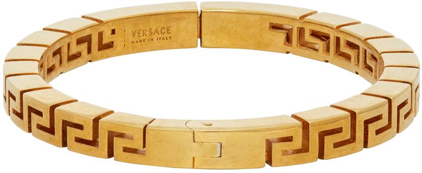 Versace Greca-detail Logo-engraved Bangle Bracelet in Gold (Metallic) -  Save 17% | Lyst