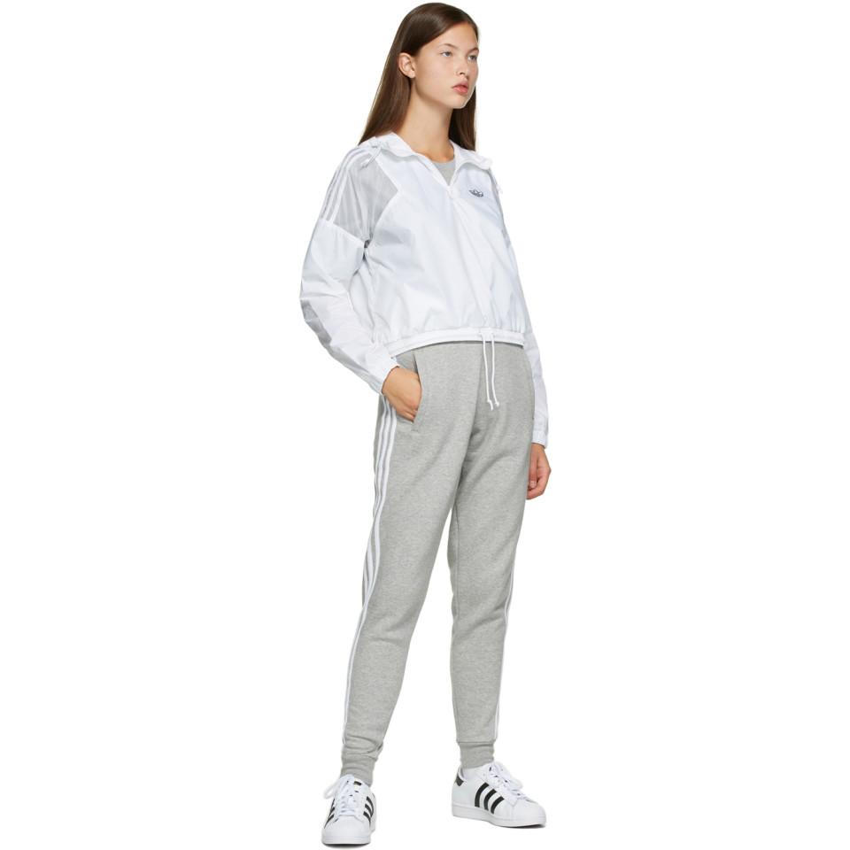 white cropped windbreaker