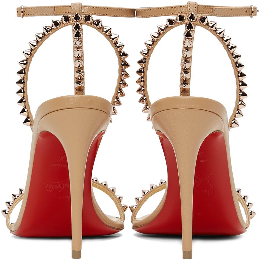 Christian Louboutin Leather So Me 100 Heeled Sandals in Natural - Lyst