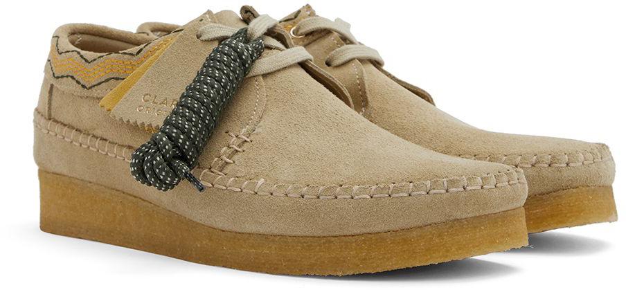 Clarks Suede Taupe Weaver Oxfords in Black for Men | Lyst