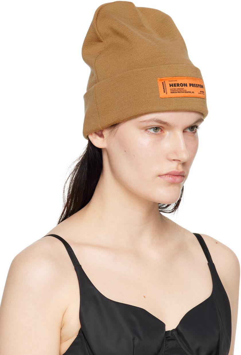 Heron Preston レディース ブラック ブラウン Style ビーニー キャップ