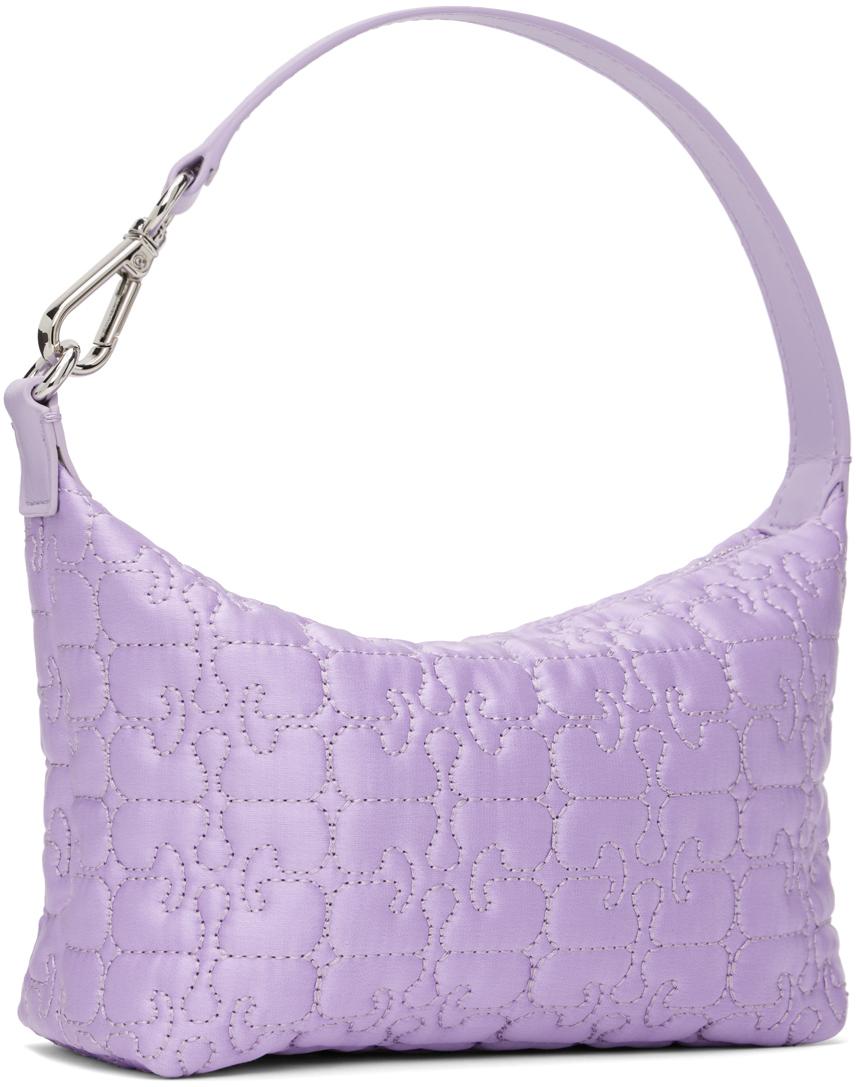 Ganni Purple Small Butterfly Pouch Satin Bag | Lyst UK