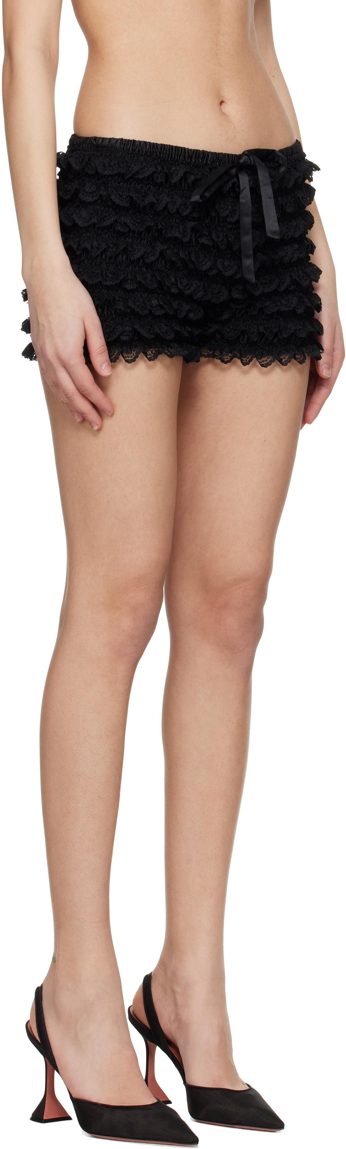 【関税込み】GUIZIO ブラック Ruffle Hot ショートパンツ Ruffle Hot Short – Guizio