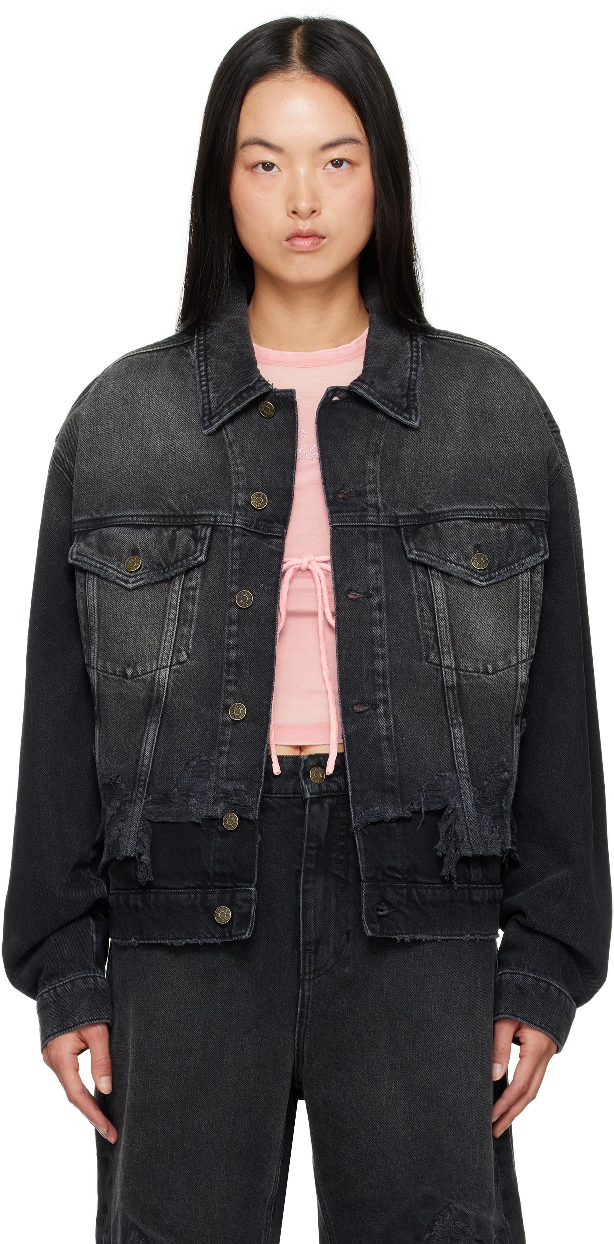 Guess denim jacket black clearance