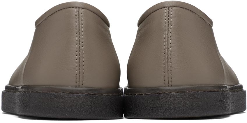 メンズ Lemaire Ssense限定 グレー Piped フラットシューズ