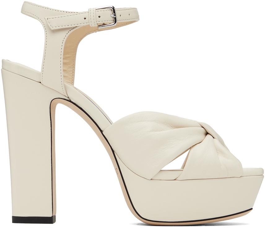 Jimmy Choo レディース オフホワイト Heloise 120 ヒールサンダル ヒール