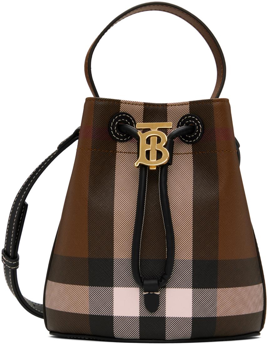 Mini sac seau brun a monogramme tb Burberry en coloris Marron Lyst