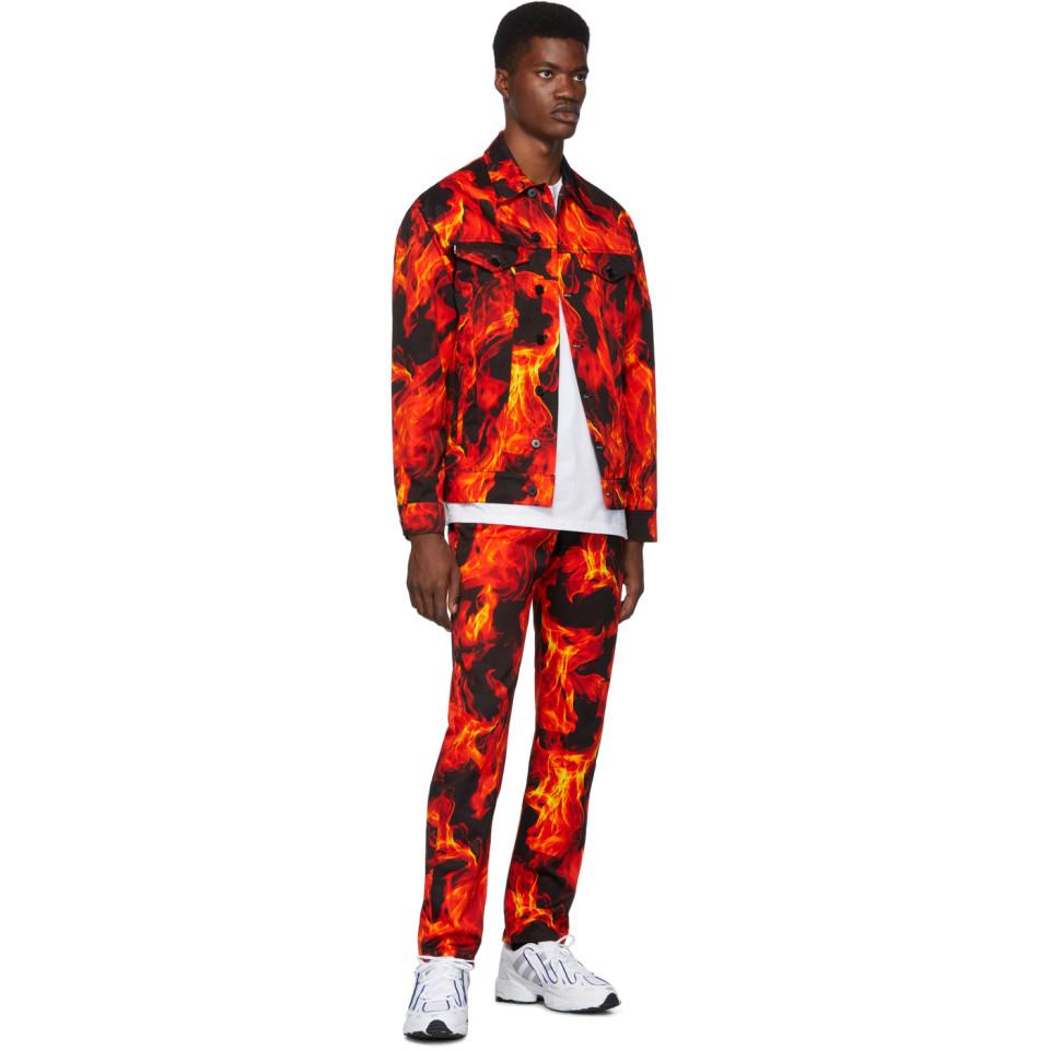 Flame print jacket sale