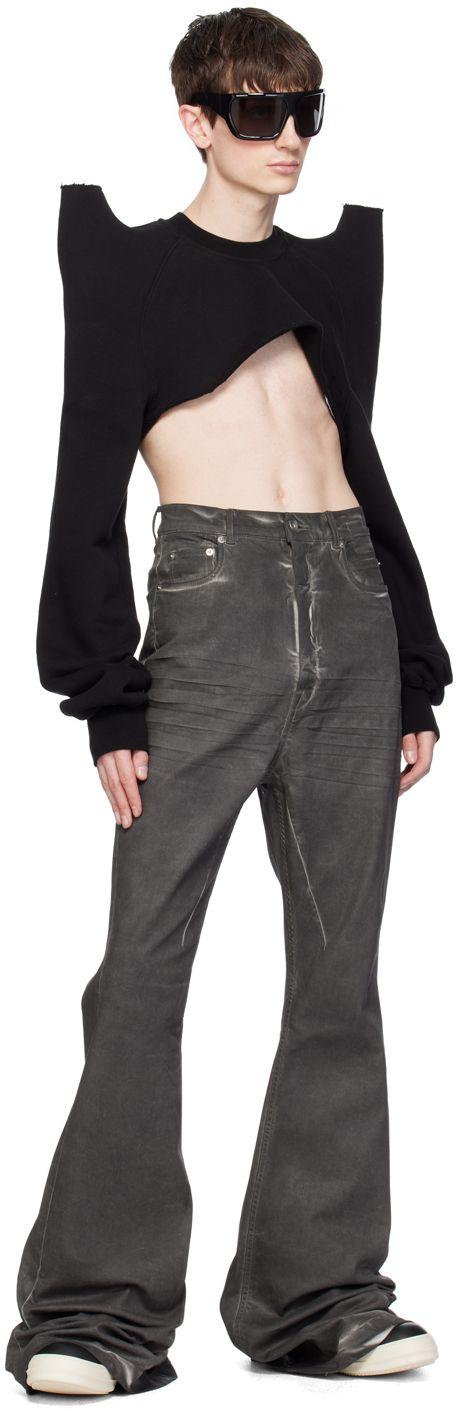 Rick Owens Cropped Tecsweat Sweatshirt in Black for Men | Lyst
