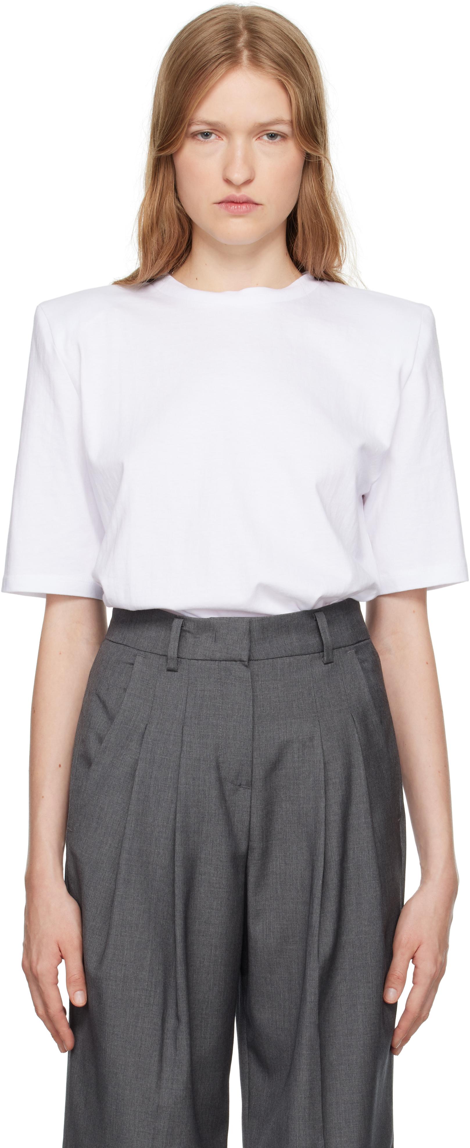Frankie Shop Carrington Padded Shoulder T shirt in White Lyst UK