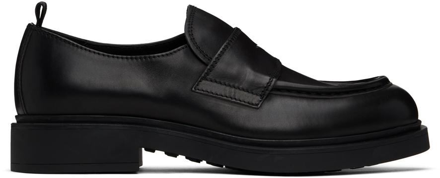 Acne Studios メンズ ブラック レザー ローファー スリッポン Acne Studios メンズ ブラック レザー ローファー スリッポン