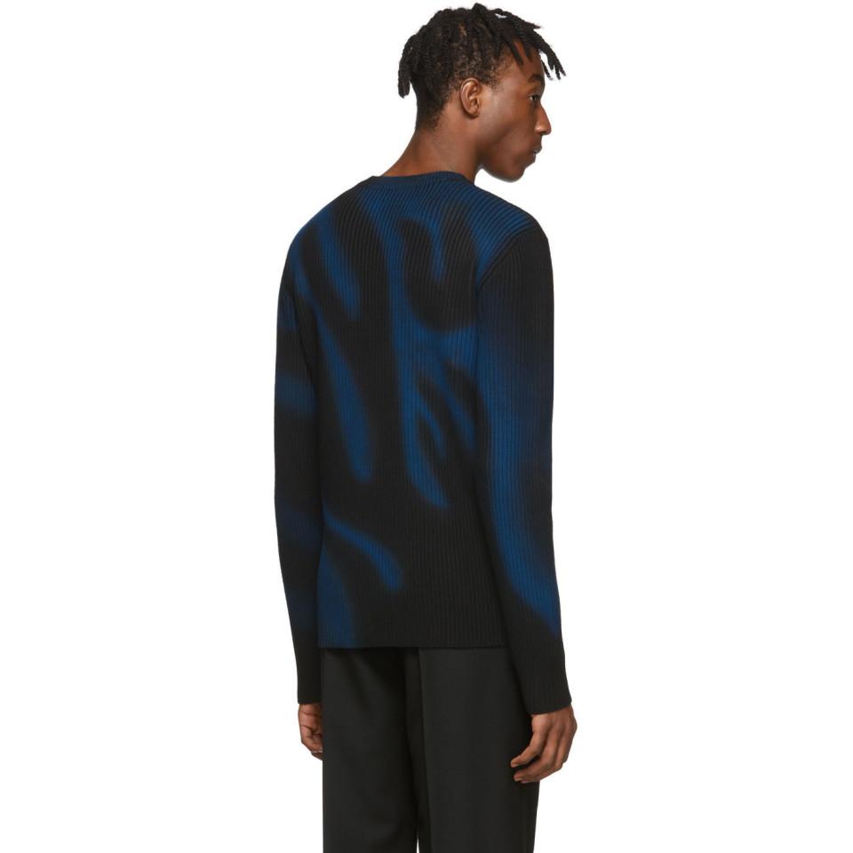 black and blue flame sweater