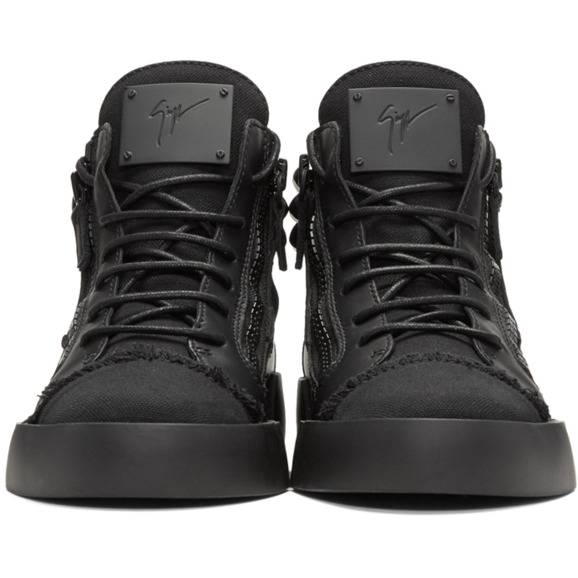 Baskets mi-montantes noires Foxy London Toile Giuseppe Zanotti pour homme  en coloris Noir - Lyst