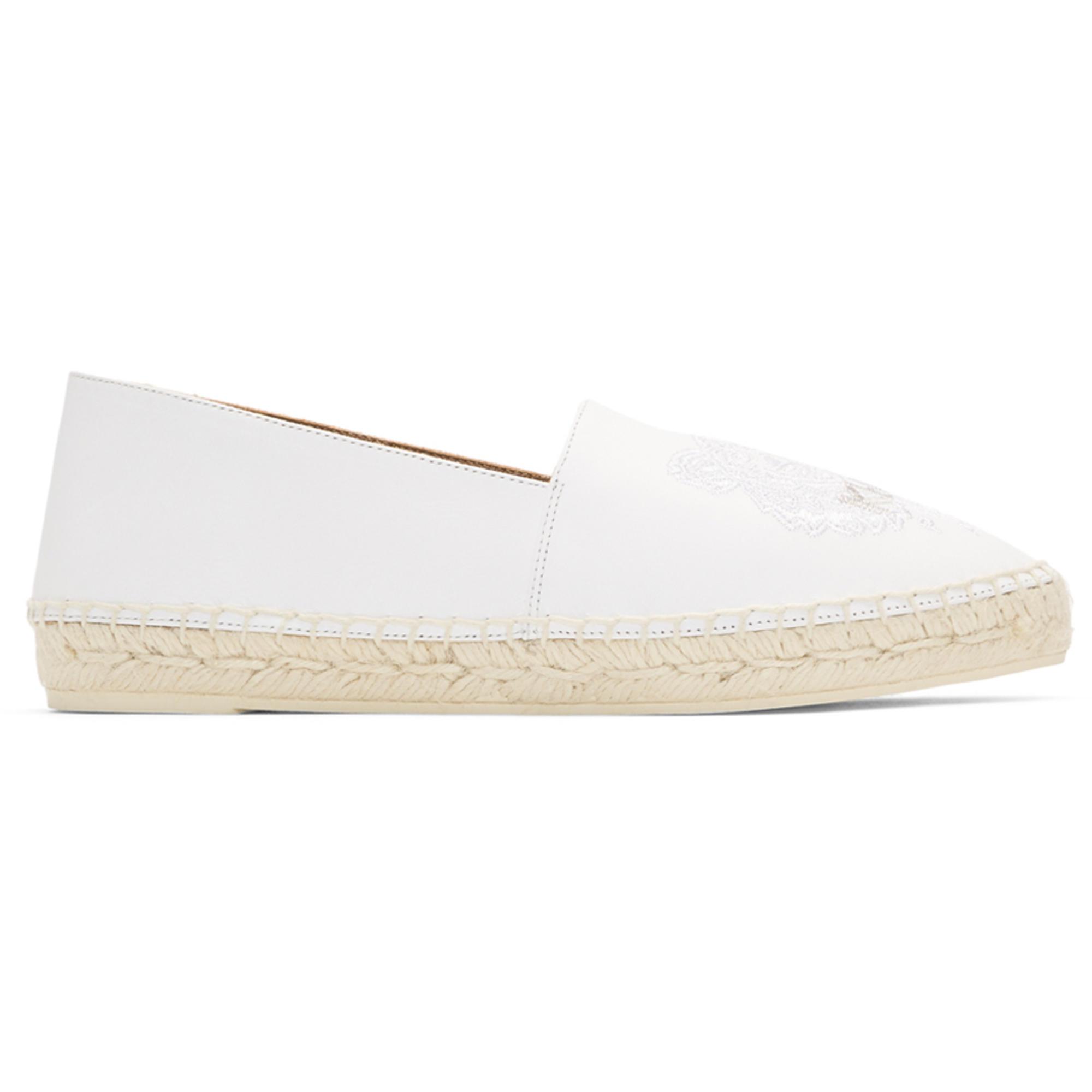 kenzo white leather espadrilles