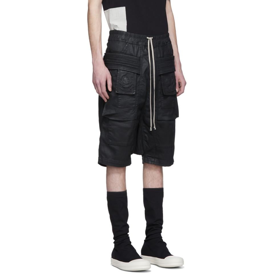 Rick Owens DRKSHDW Black Denim Wax Creatch Cargo Pods Shorts for Men | Lyst  Canada