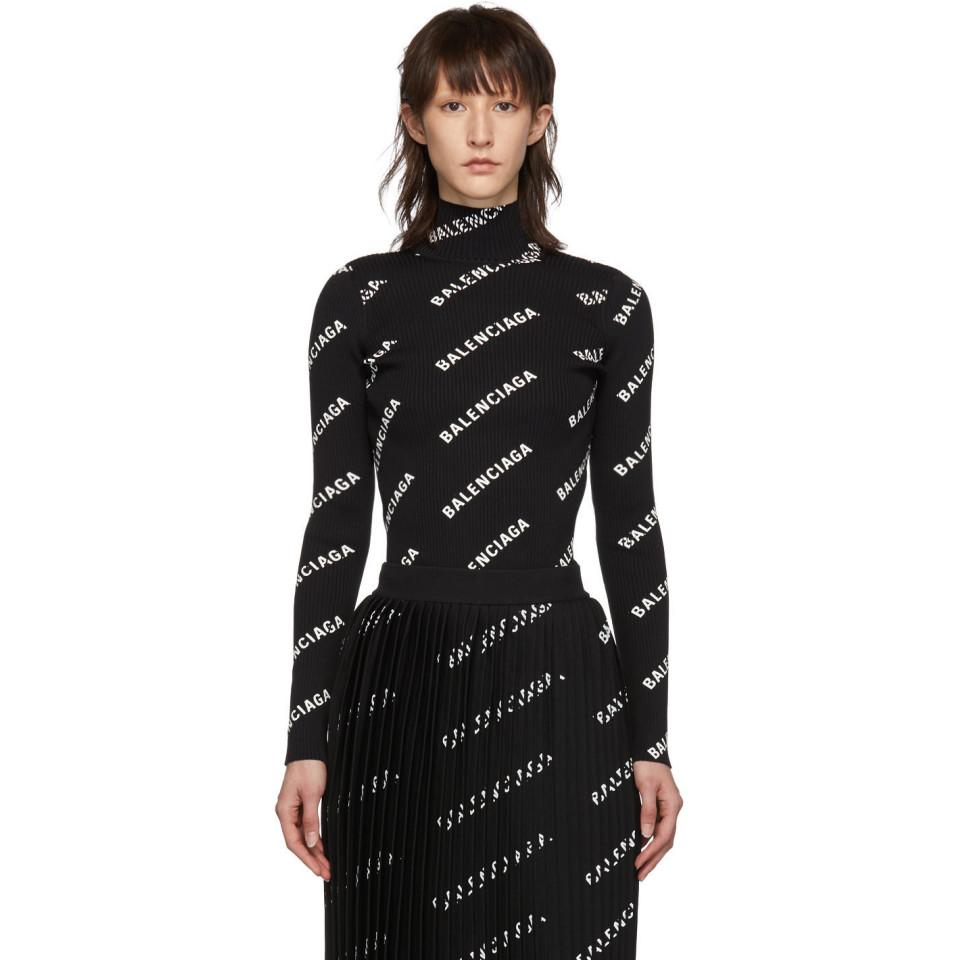 Balenciaga Alllover Logo Open Back 