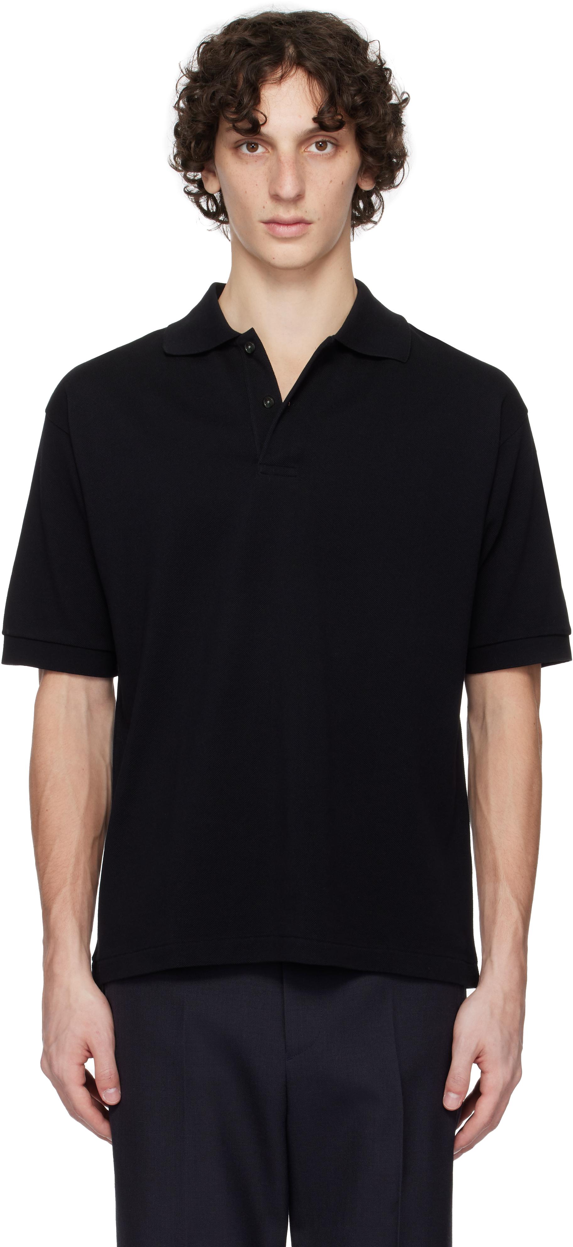 AURALEE Pima Cotton Heavy Pique Polo in Black for Men | Lyst