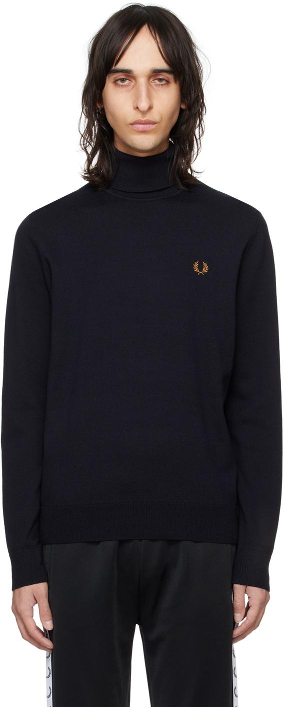 FRED PERRY ネイビー タートルネックニット fred perry タートルネック ニットトップス ネイビー