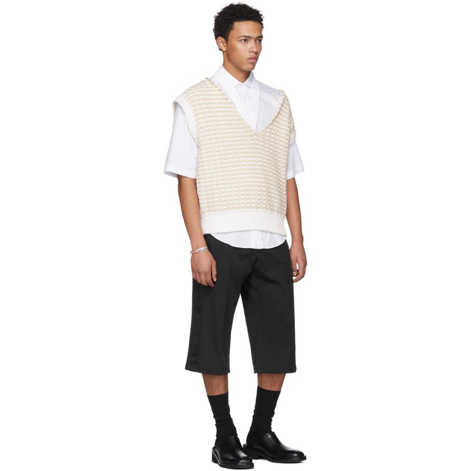 Raf Simons White Cropped Knit Vest for Men | Lyst