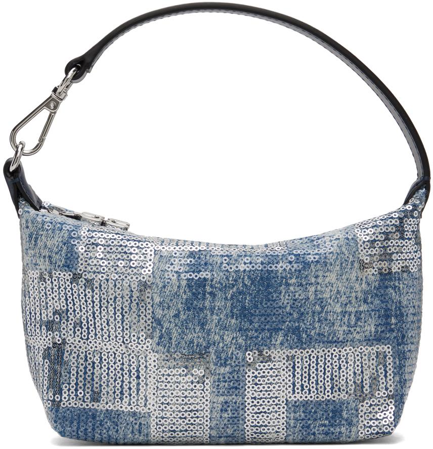 Ganni Sequin Small Butterfly Pouch in Blue | Lyst